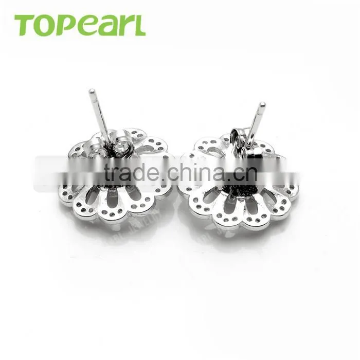 925 Sterling Silver Cubic Zirconia Earrings Unique Jewelry Findings & Components 9EM115