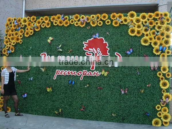 Artificial green plant wall/ hanging decorative flower wall for indoor & outdoor