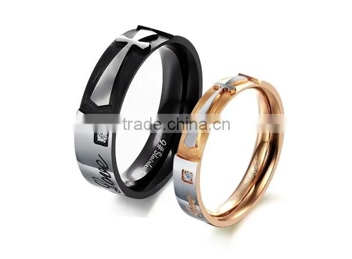 Stainless steel jewelry mixed batch factory direct selling couple rings black rose gold small MOQ