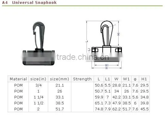 Wholesaler plastic swivel snap hook belt clip for bag