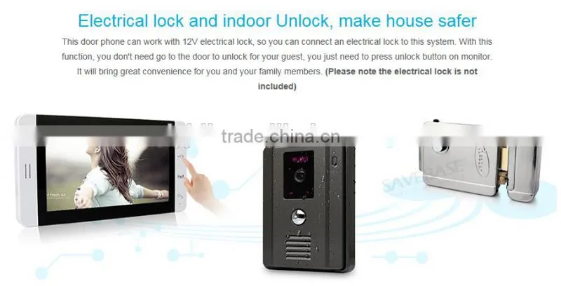 7" Wired Video Door Phone Hands-free Intercom Night Vision Camera Color Monitor