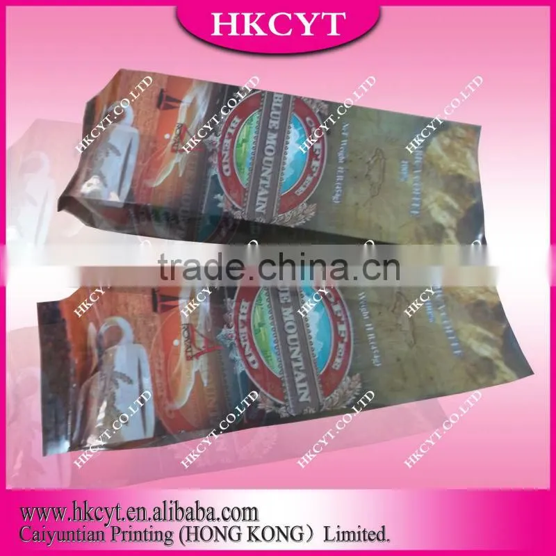 Mylar foil coffee packaging bag with valve