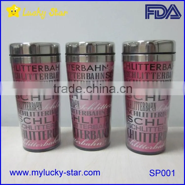 16OZ Travel car Mugs with all kinds of paper inserts FDA standard