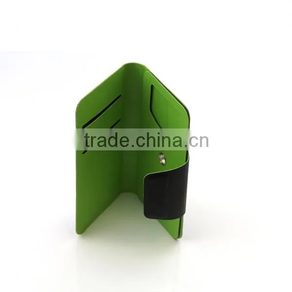 360 Rotating PU Leather cover with magic sticker for various mobile phone with stand and wallet