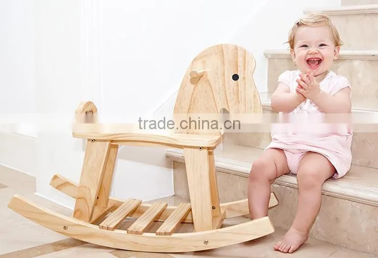 wood animal rocking horse for baby riding