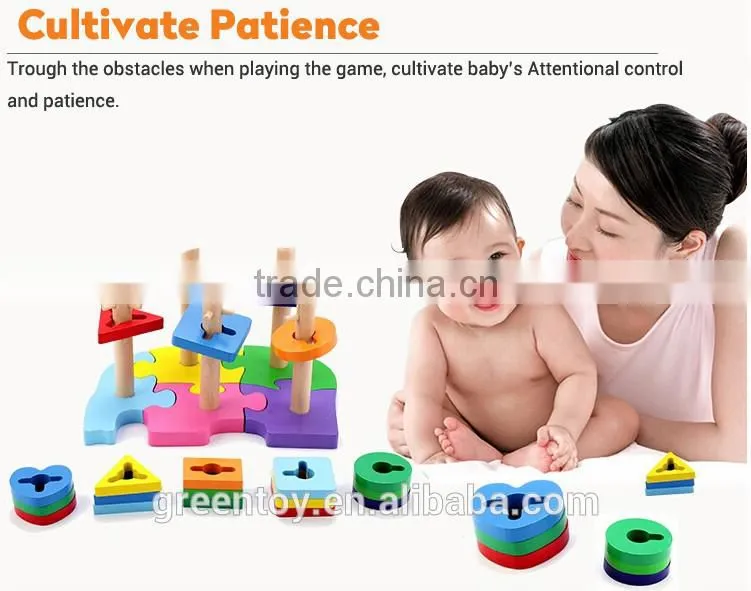 Math Shape Geometric Educational Wooden Block Set