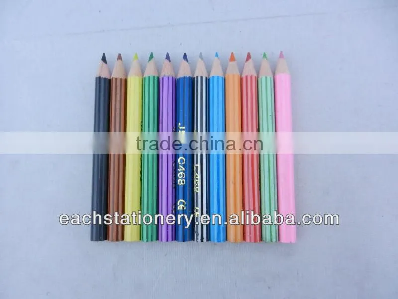 3.5'' Striped Jumbo Color Pencil Pre-sharpened With Logo Avaliable