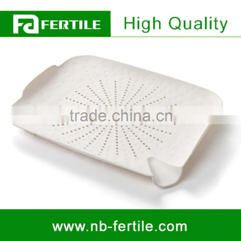 WFZ123573 White Color Wash Vegetable Prepare Kitchen Utensil Sink Station Flat Colander Food Strainer