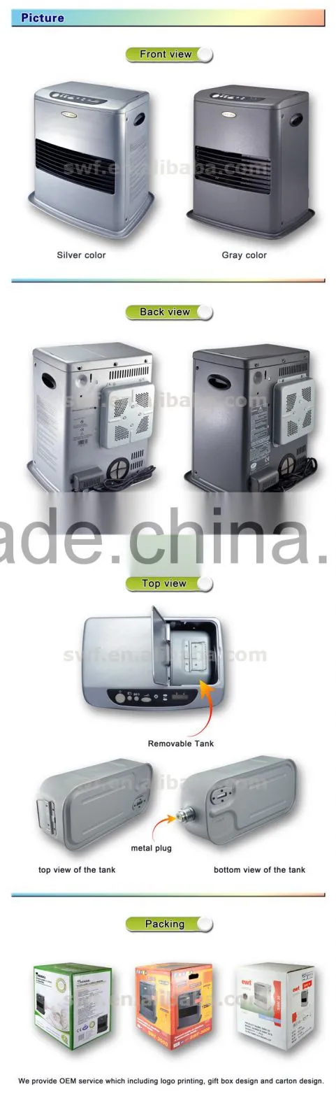 Portable electric kerosene fan heater