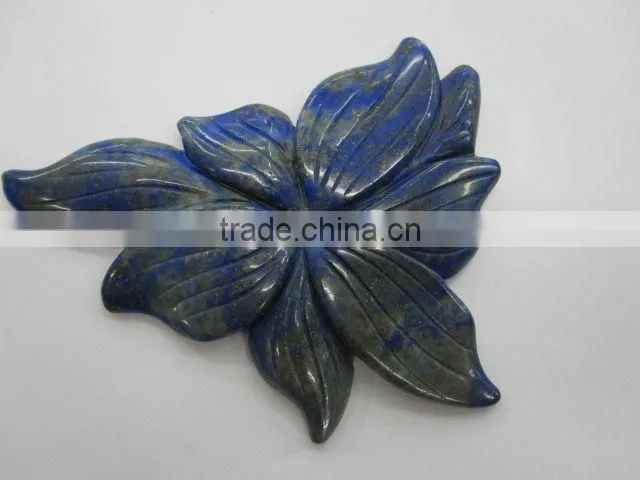 Lapis carved freeform flower