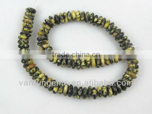 Gemstone gold point sodalite rondelle beads for jewelry