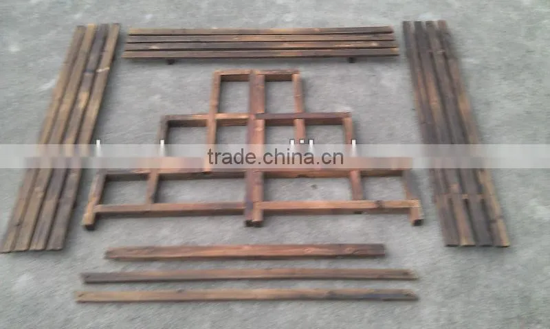 Triplex &Multifuction wooden flower stand/ Carbonized triplex rack