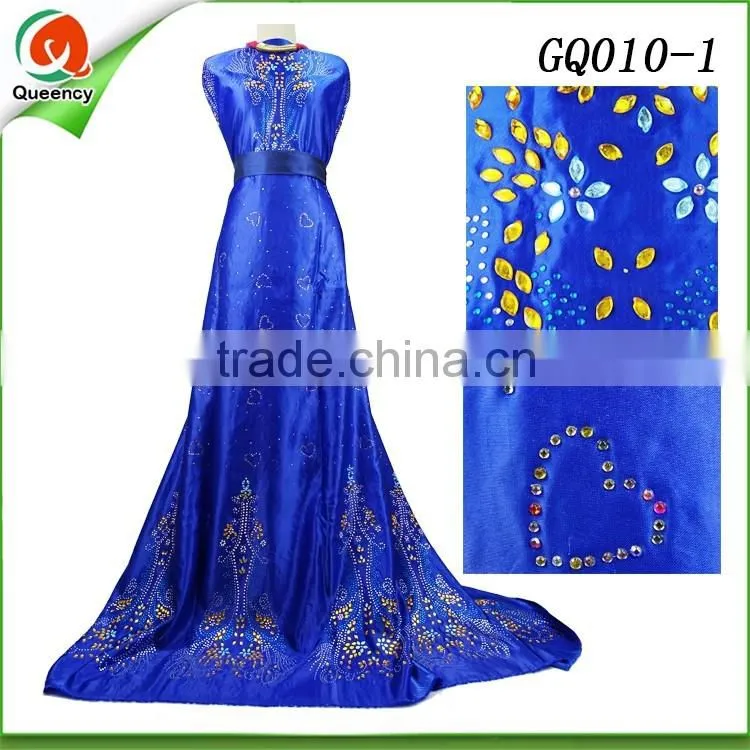 new royal blue beaded raw silk george wrappers indian george fabric