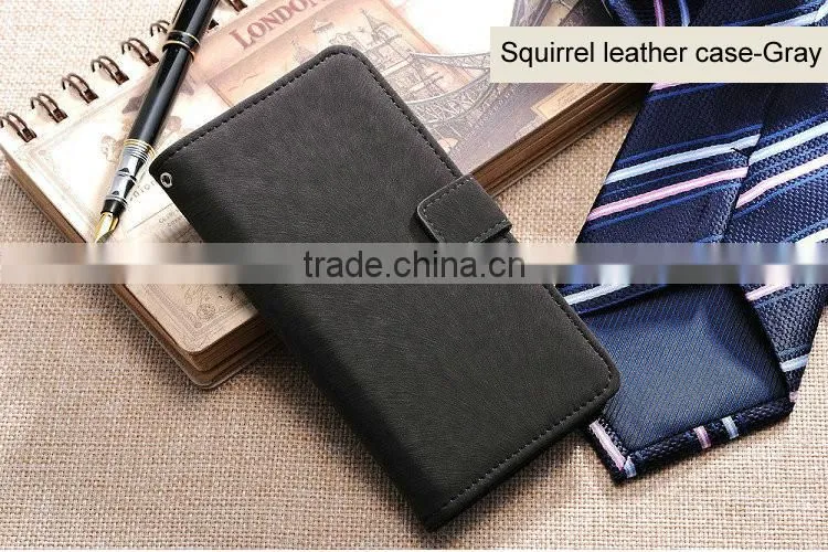 Soft feel classic squirrel smartphone flip leather case for xiaomi 5