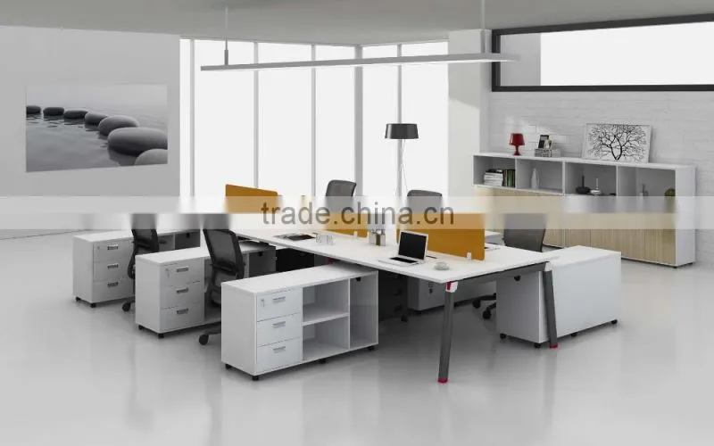 modern design 6 Person Office Workstation With Cabinets