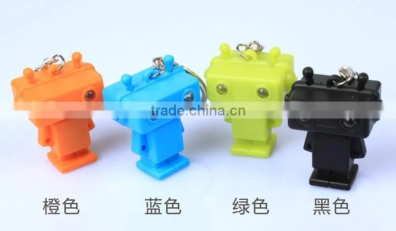 Cheap Plastic Robot LED light flash keychain