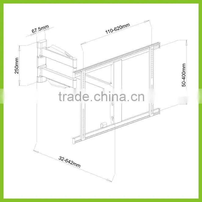 SA301L Articulating TV Arm Curved LED Sliding Wall Mount Brackets