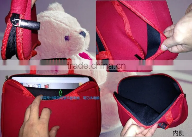 8 inch neoprene case 2 zipper pochets sleeve