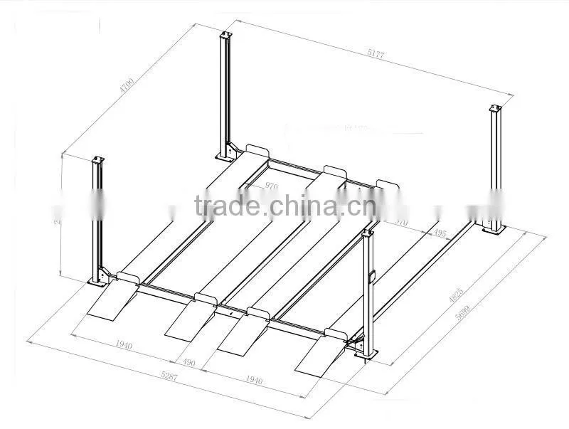 4QJY3.0-C2 four post parking lift for home use