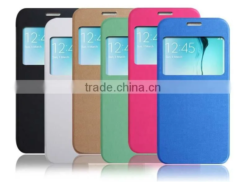 with window leather case for samsung galaxy S6,case cover for samsung galaxy S6