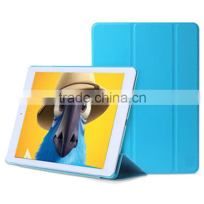 Three folder pu leather smart case coer for IPad air 2,smart case cover for ipad mini 2
