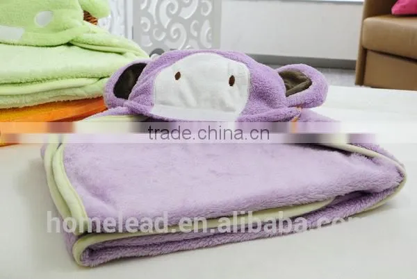 Hot sale cheap monkey plush plain kids snuggie blanket