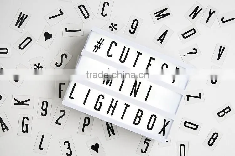 Black shell ABS material cinema light box with Interchangeable 85 letters (A4 size)