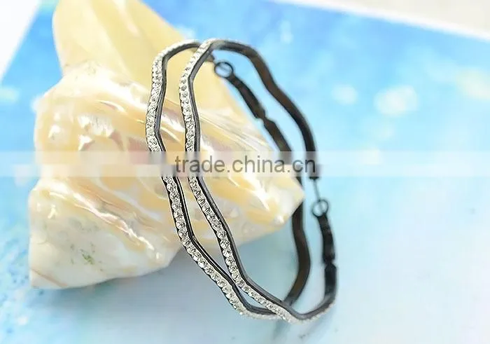 ER17108 black anodized earrings , crystal 2015 fashion big earring
