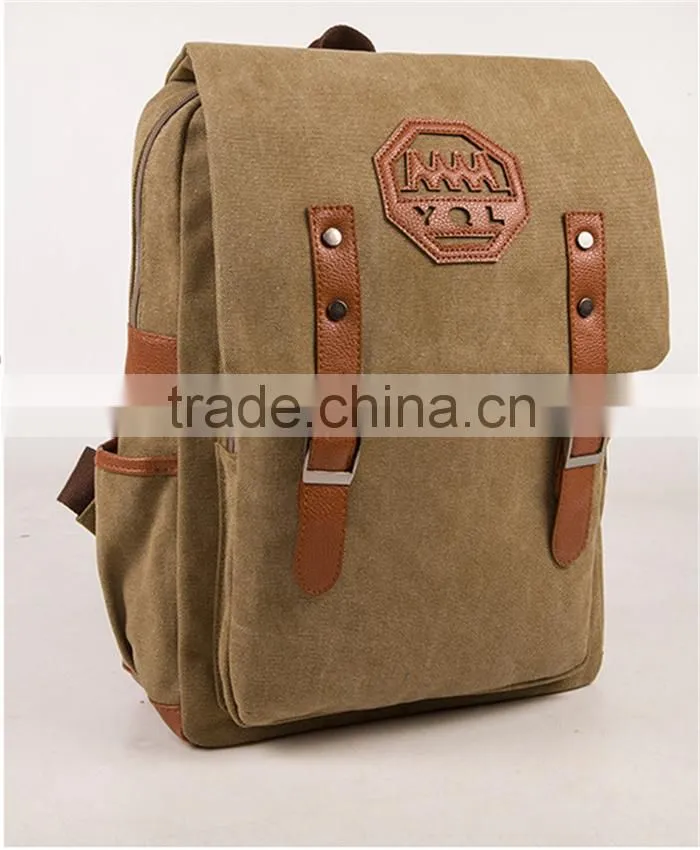 Men hasp big capacity teenage school bags boy canvas travel backpack bag