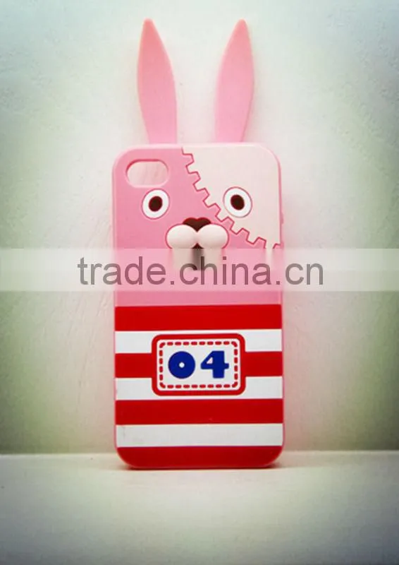 2013 the most popular custom cartoon design silicone mobile phone cases for Prison Rabbit