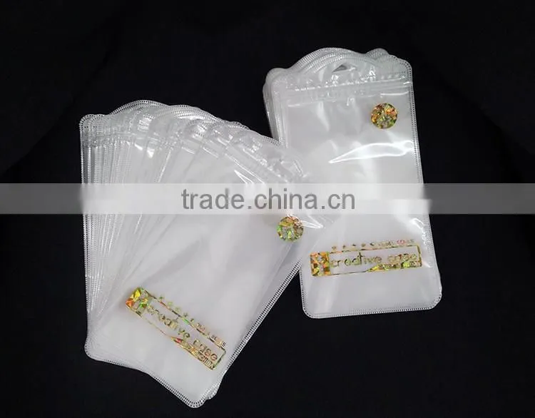 cellphone case plastic packaging sleeve poly zipper of the hot stamping print