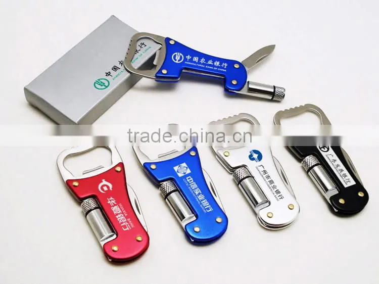 Cool metal key chain bottle opener keychain,multifunction keychain knife for promotion gift
