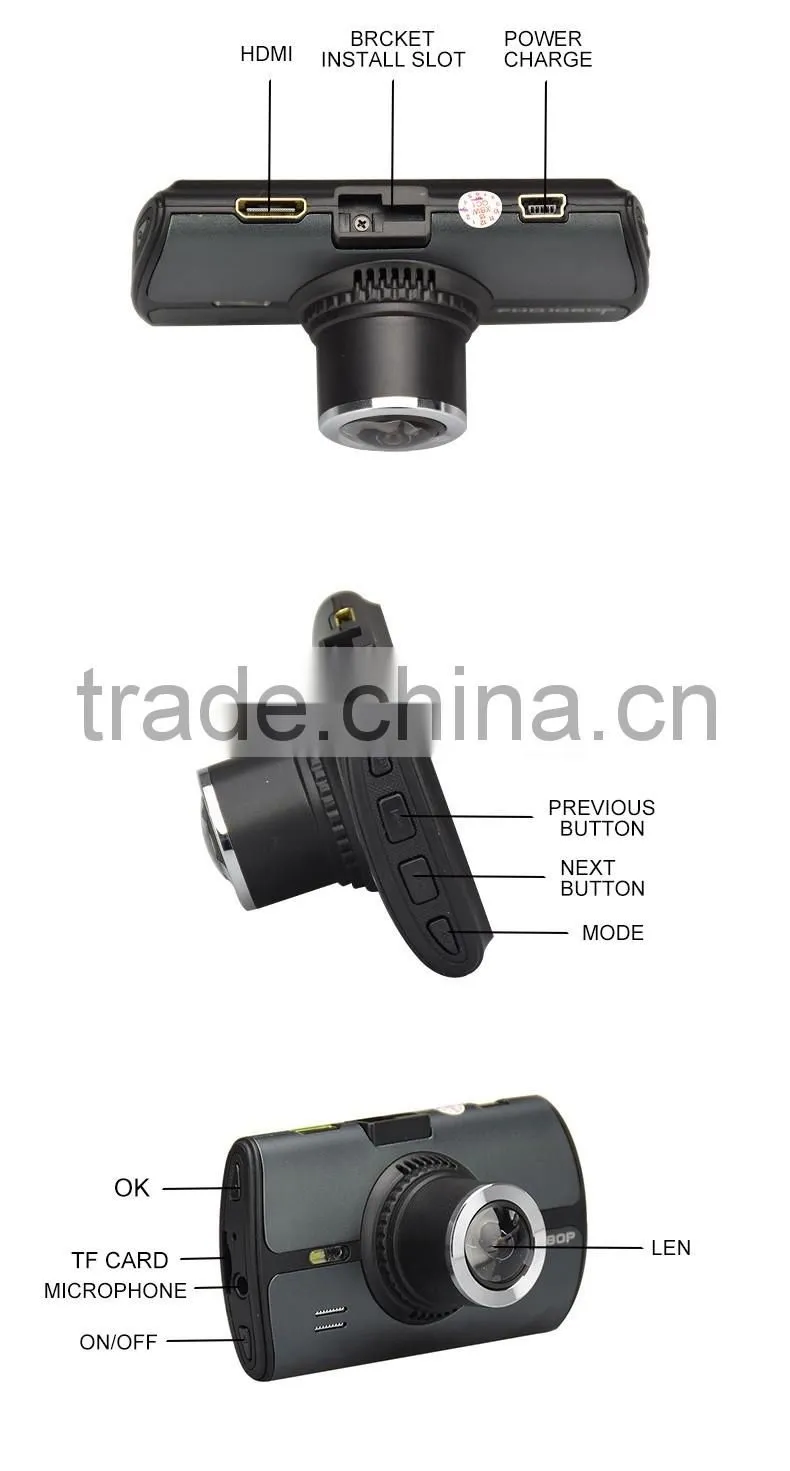 2016 New Design good quality full hd 1080p car camera dvr video recorder