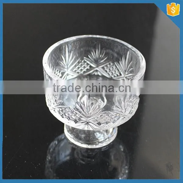 LXHY-G0102 engraved small bulk glass ice cream bowl