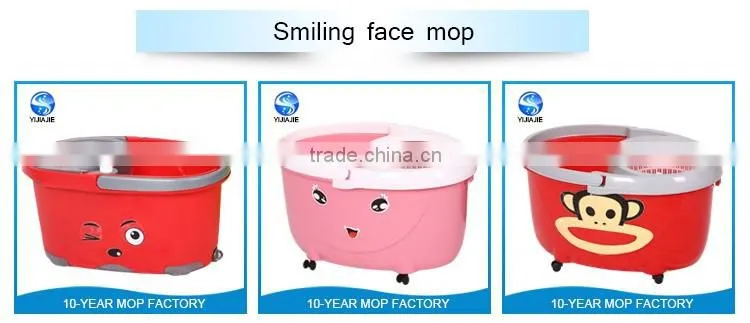 hot selling spin mop no pedal with smiling face