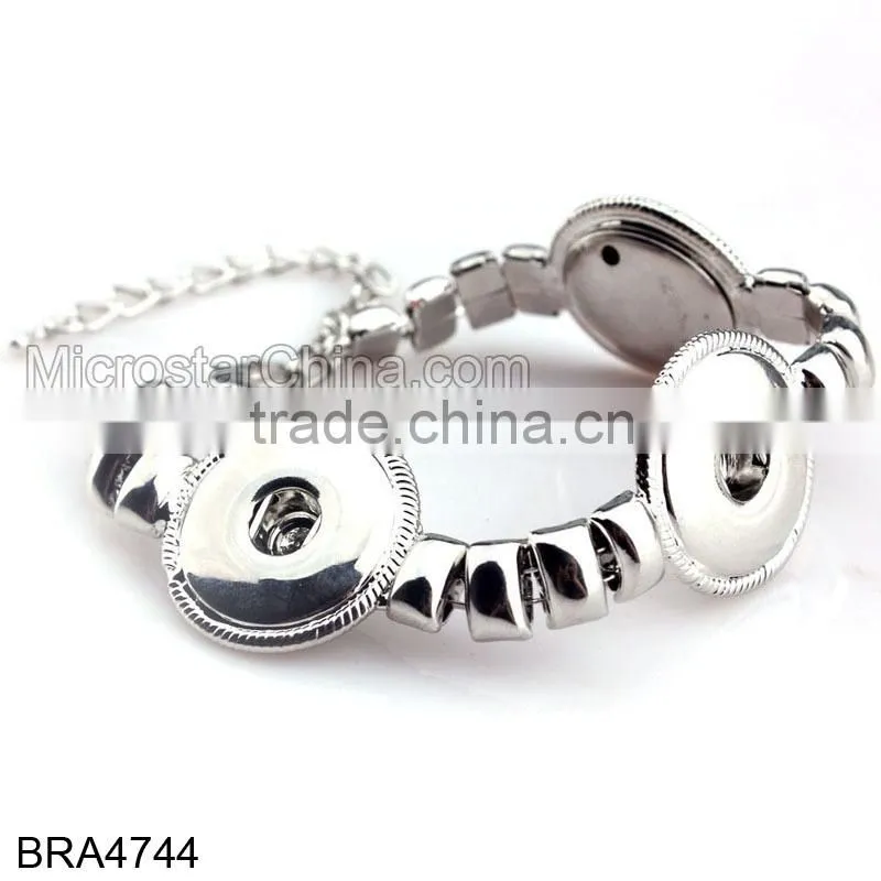 Hot New Products for 2015 Multichain Colorful Rope Custom Snap Button Bracelet