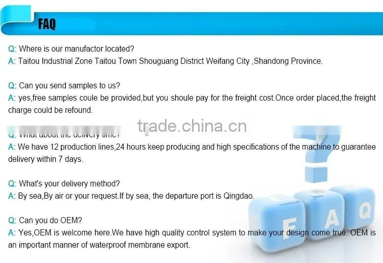 High Polymer HDPE waterproof membrane with adhesive glue