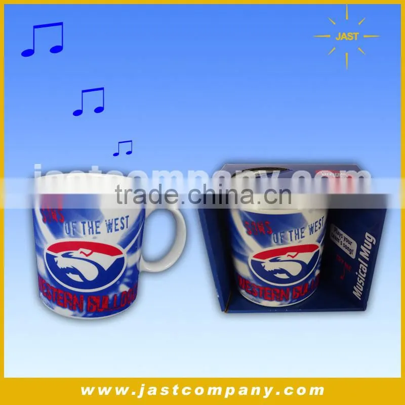 2014 Music Sound Mug For Football, Gift Ceramic Musical Coffee Mugs Wholesale, High Quality Promotion Fancy Musical Coffee Mugs