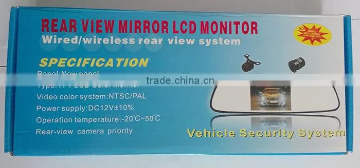 digita 2.4G wifi wireless 4.3inch wire free one second startup waterproof HD car rearview mirror