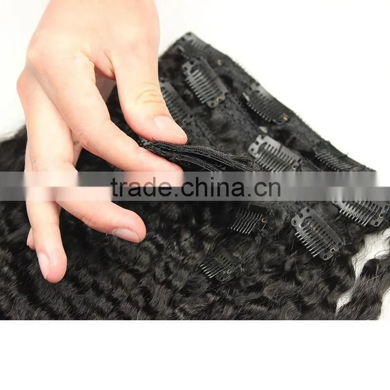 kinky straight clip in human hair extensions brazilian hair wholesale distributors