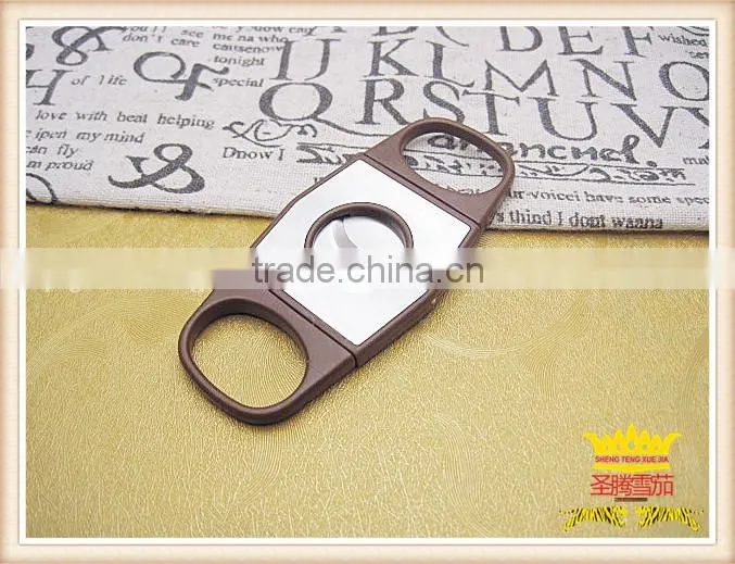 Red plastic cigar scissors, cigar cutter