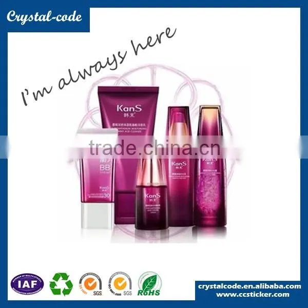 Luxury pet adhesive roll removable double-side printing cosmetic label