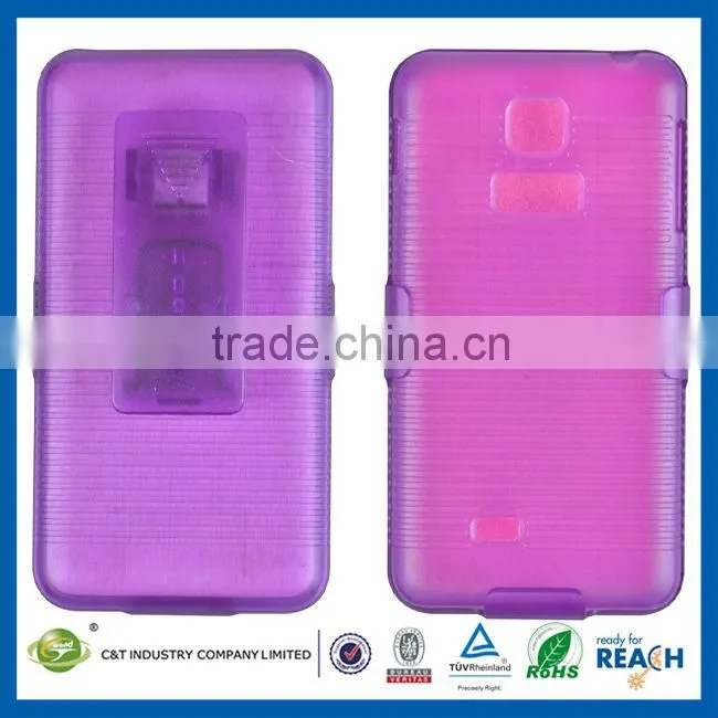 C&T Purple Hard Soft Gel Dual Layer Holster Cover Case for LG Escape P870