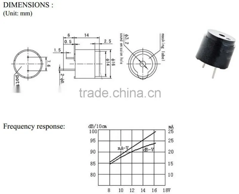 FB-16SP06 piezo transducer versatile usable electromagnetic signal transmitter with integrated control (FBELE)