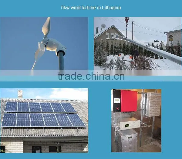 Green power Renewable clean energy low start up wind mill 5KW 48v for selling
