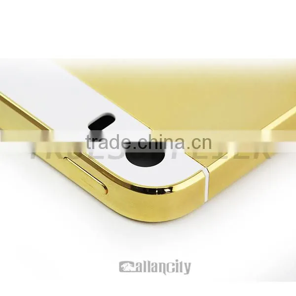 New design for Samsung gold middle plate with diamond full housing for samsung s6