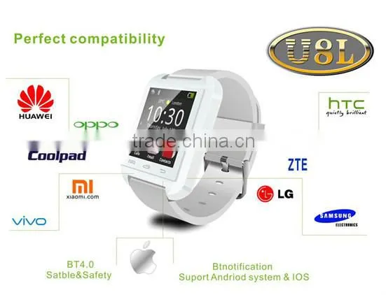 2016 hot sale ! sport water resistant bluetooth smart u8l android watch