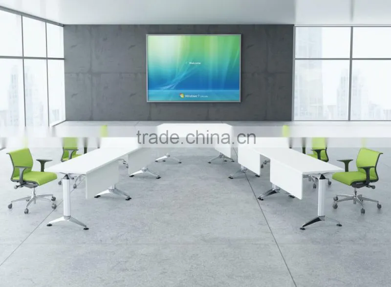 2016 Liansheng white MFC conference folding table for board room