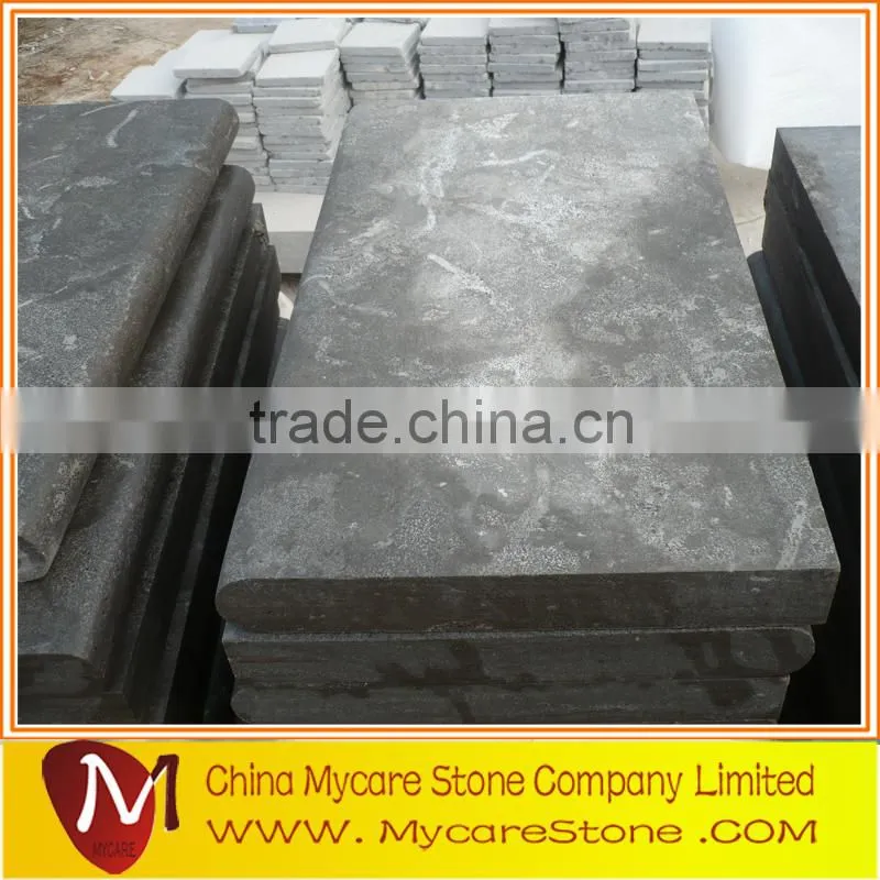 Garden paver flamed blue limestone