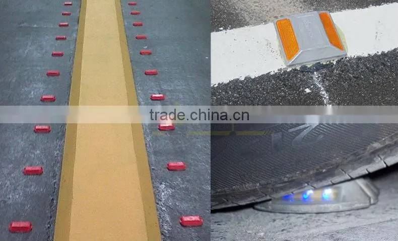 RS01B yellow reflector cast aluminium road studs